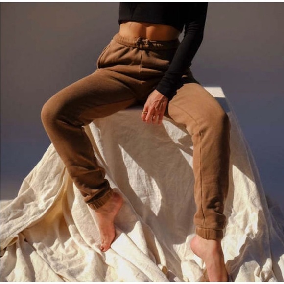 Joah Brown Pants - Joah Brown EMPIRE JOGGER in COCOA FRENCH TERRY cotton size XS/Small